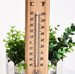 Puidust seina termomeeter hind ja info | Ilmajaamad, termomeetrid | kaup24.ee