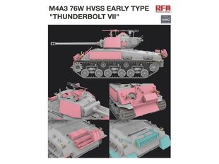 Сборная пластиковая модель. Rye Field Model - ShermanM4A3 76W HVSS Early Type "Thunderbolt VII", 1/35, RFM-5092 цена и информация | Склеиваемые модели | kaup24.ee