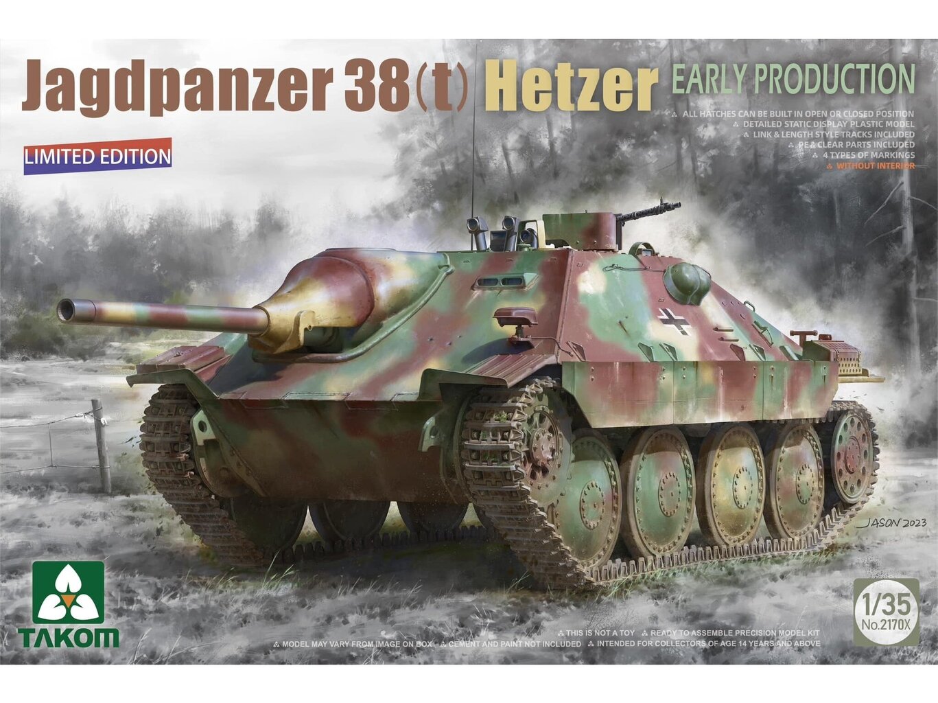 Takom - Jagdpanzer 38(t) Hetzer Early Production Limited Edition, 1/35, 2170X цена и информация | Liimitavad mudelid | kaup24.ee