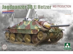 Takom - Jagdpanzer 38(t) Hetzer Mid Production Limited Edition, 1/35, 2171X hind ja info | Liimitavad mudelid | kaup24.ee