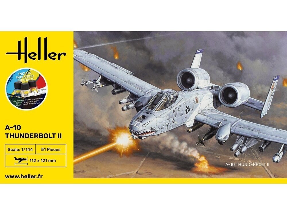 Heller - Fairchild-Republic A-10 Thunderbolt II mudeli komplekt, 1/144, 56912 цена и информация | Liimitavad mudelid | kaup24.ee