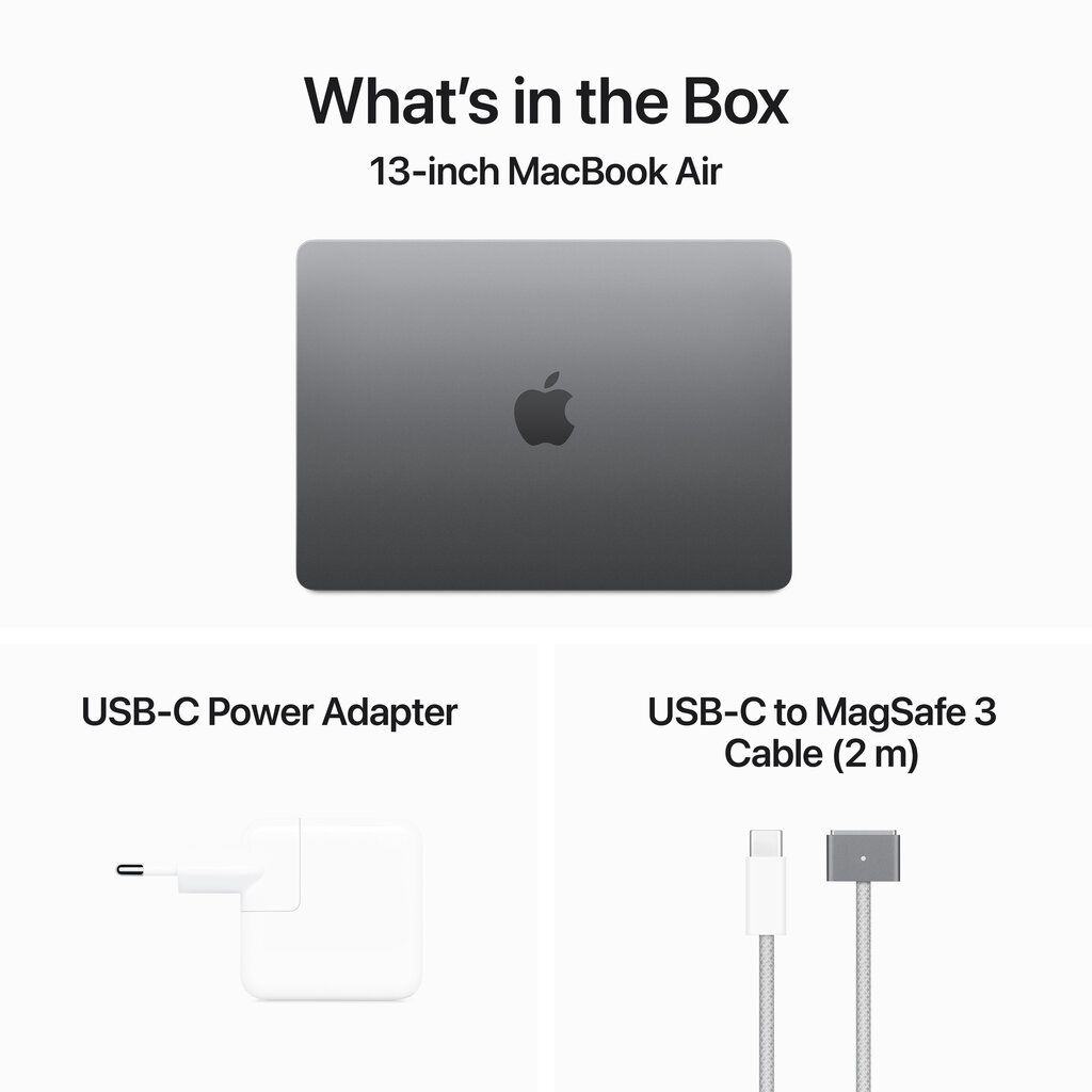 MacBook Air 13" Apple M3 chip with 8-core CPU and 8-core GPU, 8GB, 256GB SSD - Space Grey - MRXN3ZE/A цена и информация | Sülearvutid | kaup24.ee