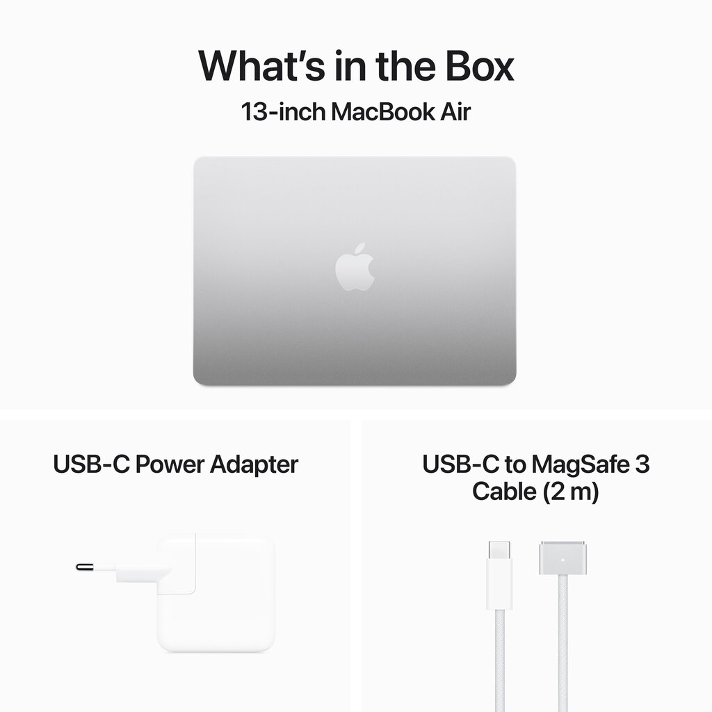 MacBook Air 13" Apple M3 chip with 8-core CPU and 8-core GPU, 8GB, 256GB SSD - Silver - MRXQ3ZE/A цена и информация | Sülearvutid | kaup24.ee