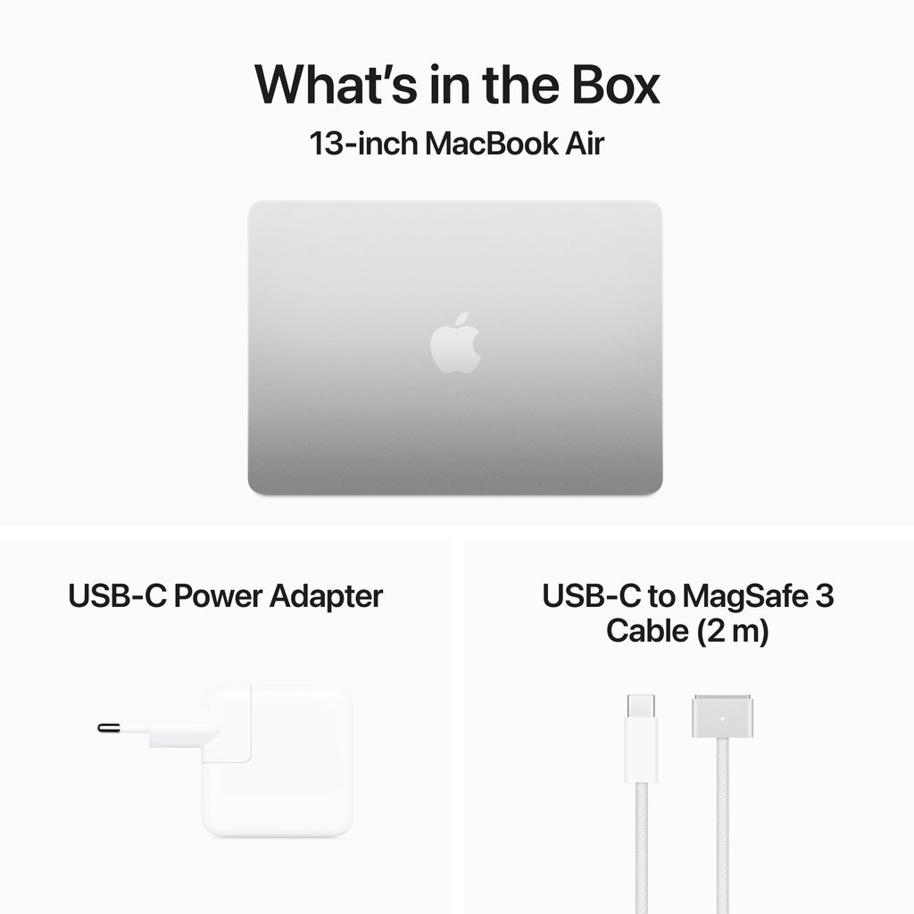 MacBook Air 13" Apple M3 8C CPU 10C GPU/8GB/512GB SSD/Silver/INT - MRXR3ZE/A цена и информация | Sülearvutid | kaup24.ee