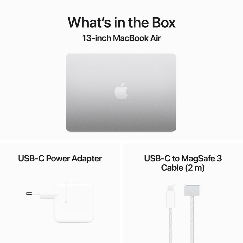 MacBook Air 13" Apple M3 chip with 8-core CPU and 10-core GPU, 16GB, 512GB SSD - Silver - MXCT3RU/A цена и информация | Sülearvutid | kaup24.ee