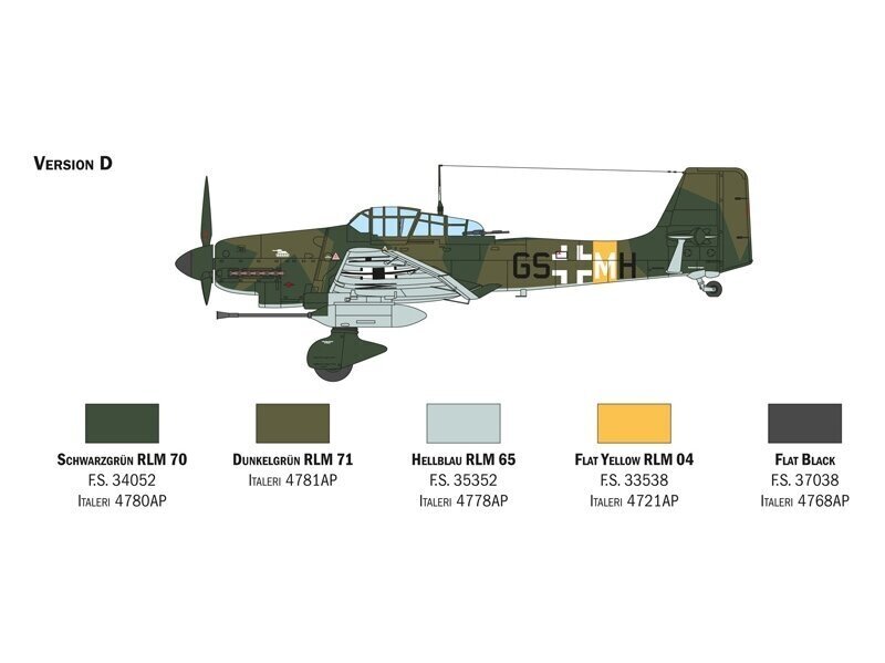 Italeri - Junkers Ju 87 G-1 Stuka Kanonenvogel, 1/48, 2830 цена и информация | Liimitavad mudelid | kaup24.ee