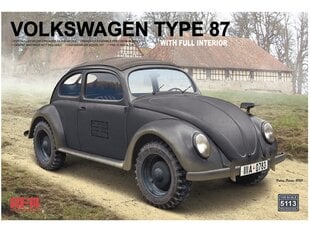 Rye Field Model - Volkswagen Beetle Type 87 w/full interior, 1/35, 5113 hind ja info | Liimitavad mudelid | kaup24.ee