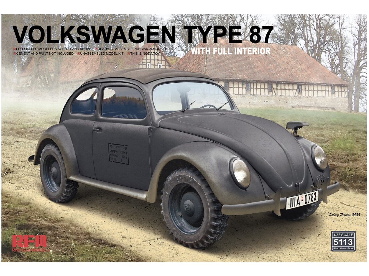 Rye Field Model - Volkswagen Beetle Type 87 w/full interior, 1/35, 5113 цена и информация | Liimitavad mudelid | kaup24.ee
