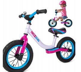 Балансировочный велосипед NICEkids 1199WP 12", мульти цена и информация | Детский трехколесный велосипед - коляска с удобной ручкой управления для родителей Riff F95941 2в1, фиолетовый | kaup24.ee