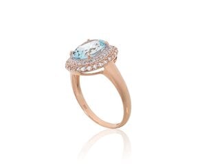 Золотое кольцо с бриллиантами "Величие Топаза" из красного золота 585 пробы DS00G767 цена и информация | Кольца | kaup24.ee