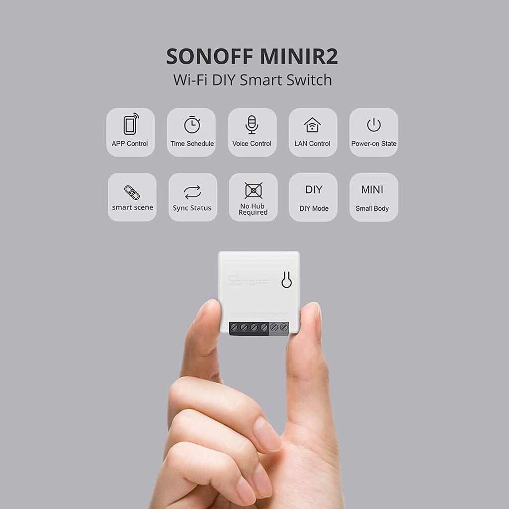 Nutikas WiFi-lüliti Sonoff MINIR2 hind ja info | Lülitid ja pistikupesad | kaup24.ee
