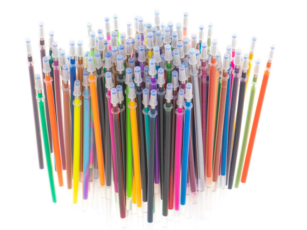 Ümbris värviliste geelpliiatsite jaoks 120 tk, lisaks 120 pliiatsit hind ja info | Kirjutusvahendid | kaup24.ee