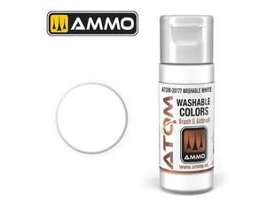 AMMO MIG - ATOM Акриловые краски WASHABLE White, 20ml, 20177 цена и информация | Принадлежности для рисования, лепки | kaup24.ee