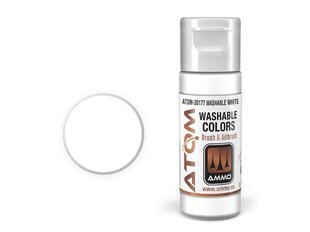 AMMO MIG - ATOM Акриловые краски WASHABLE White, 20ml, 20177 цена и информация | Принадлежности для рисования, лепки | kaup24.ee