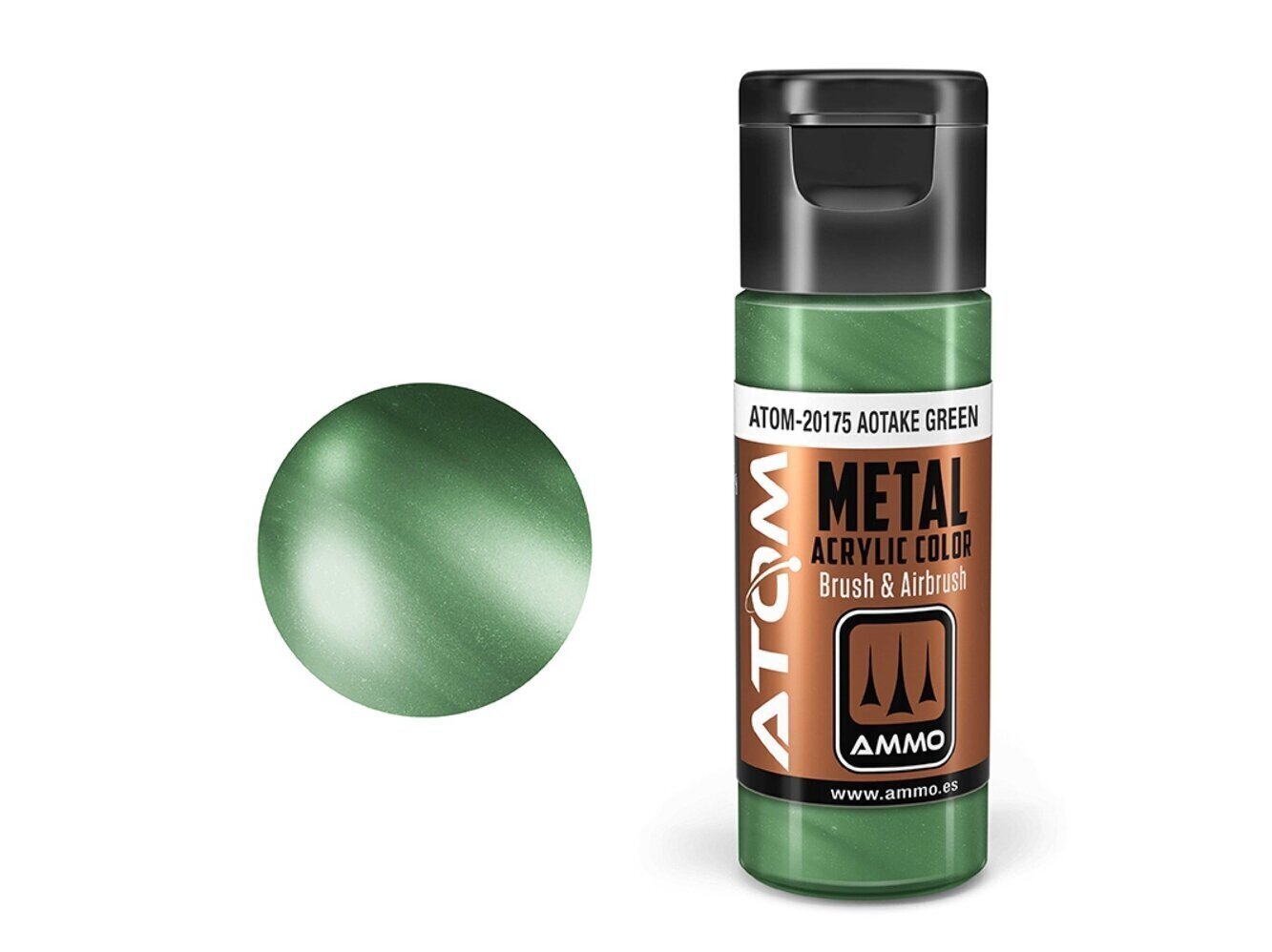 Akrüülvärv Ammo Mig Atom Metallic Aotake Green, 20ml, 20175 цена и информация | Kunstitarbed, voolimise tarvikud | kaup24.ee