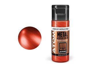 AMMO MIG - ATOM Акриловые краски METALLIC Red, 20ml, 20174 цена и информация | Принадлежности для рисования, лепки | kaup24.ee