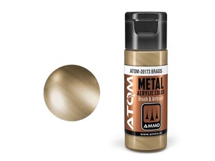 AMMO MIG - ATOM Акриловые краски METALLIC Brass, 20ml, 20173 цена и информация | Принадлежности для рисования, лепки | kaup24.ee