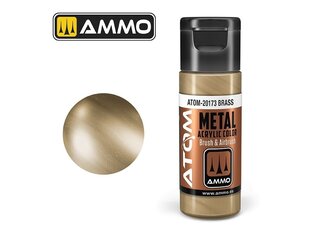 AMMO MIG - ATOM Акриловые краски METALLIC Brass, 20ml, 20173 цена и информация | Принадлежности для рисования, лепки | kaup24.ee