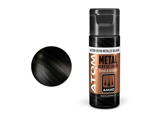 AMMO MIG - ATOM Акриловые краски METALLIC Black, 20ml, 20168 цена и информация | Принадлежности для рисования, лепки | kaup24.ee