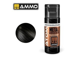 Akrüülvärv Ammo Mig Atom Metallic Black, 20ml, 20168 hind ja info | Kunstitarbed, voolimise tarvikud | kaup24.ee
