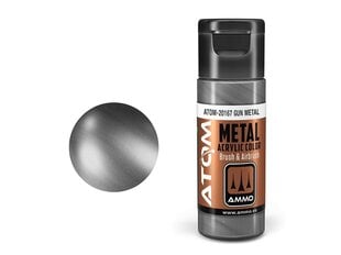 Akrüülvärv Ammo Mig Atom Metallic Gun Metal, 20ml, 20167 hind ja info | Kunstitarbed, voolimise tarvikud | kaup24.ee