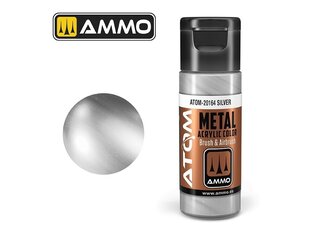 AMMO MIG - ATOM Акриловые краски METALLIC Silver, 20ml, 20164 цена и информация | Принадлежности для рисования, лепки | kaup24.ee