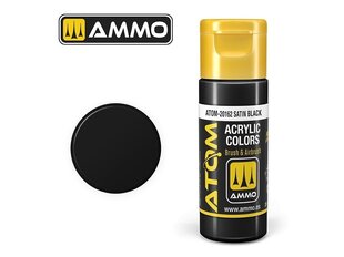 Akrüülvärv Ammo Mig Atom Satin Black, 20ml, 20162 hind ja info | Kunstitarbed, voolimise tarvikud | kaup24.ee