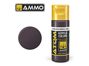 Akrüülvärv Ammo Mig Atom Rubber & Tires, 20ml, 20159 hind ja info | Kunstitarbed, voolimise tarvikud | kaup24.ee