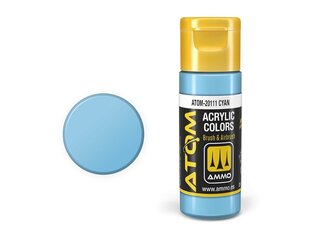 AMMO MIG - ATOM Акриловые краски Cyan, 20ml, 20111 цена и информация | Принадлежности для рисования, лепки | kaup24.ee