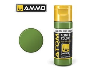 AMMO MIG - ATOM Акриловые Bright Green, 20ml, 20084 цена и информация | Принадлежности для рисования, лепки | kaup24.ee