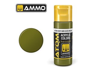Akrüülvärv Ammo Mig Atom Dark Olive Green, 20ml, 20072 hind ja info | Kunstitarbed, voolimise tarvikud | kaup24.ee