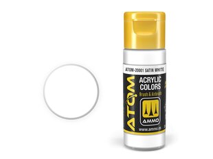 AMMO MIG - ATOM Акриловые Satin White, 20ml, 20001 цена и информация | Принадлежности для рисования, лепки | kaup24.ee