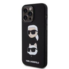 Karl Lagerfeld Liquid Silicone Karl and Choupette Heads Case for iPhone 15 Pro Max Black цена и информация | Чехлы для телефонов | kaup24.ee