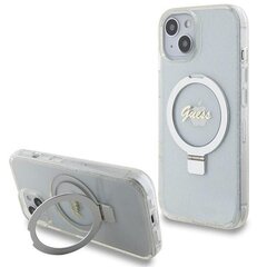 Guess IML Ring Stand Glitter MagSafe Case for iPhone 15 Transparent цена и информация | Чехлы для телефонов | kaup24.ee