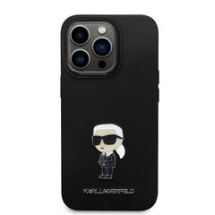 Karl Lagerfeld Liquid Silicone Metal Ikonik Case for iPhone 15 Pro Black цена и информация | Чехлы для телефонов | kaup24.ee