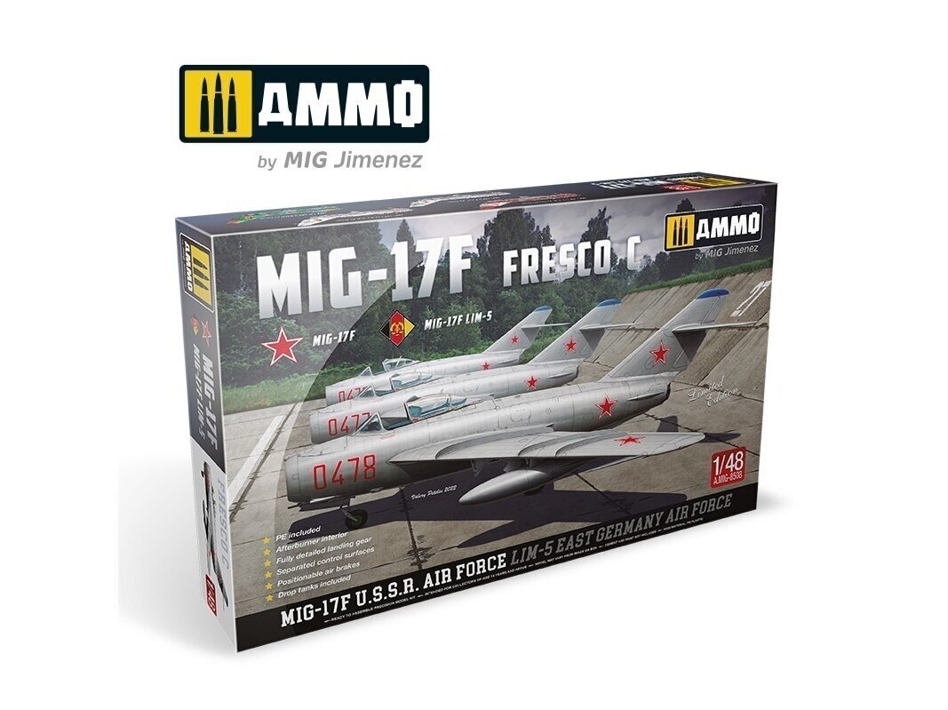 Ammo Mig – MiG-17F / Lim-5 Fresco C U.S.S.R. - GDR, 1/48, 8508 цена и информация | Liimitavad mudelid | kaup24.ee