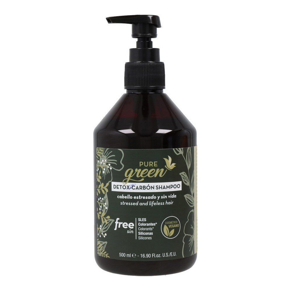Šampoon Pure Green Detox Carbon (500 ml) цена и информация | Šampoonid | kaup24.ee
