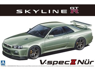 Сборная пластиковая модель. Aoshima - Nissan BNR34 Skyline GT-R V-specII Nür. '02, 1/24, 06275 цена и информация | Склеиваемые модели | kaup24.ee