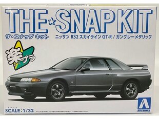 Сборная пластиковая модель. Aoshima - The Snap Kit Nissan R32 Skyline GT-R / Gun Gray Metallic, 1/32, 06353 цена и информация | Склеиваемые модели | kaup24.ee