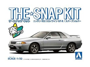 Aoshima - The Snap Kit Nissan R32 Skyline GT-R / Spark Silver, 1/32, 06356 цена и информация | Конструкторы и кубики | kaup24.ee