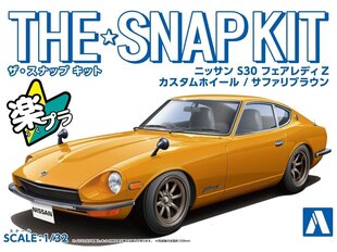 Сборная пластиковая модель. Aoshima - The Snap Kit Nissan S30 Fairlady Z Custom Wheel / Safari Brown, 1/32, 06477 цена и информация | Конструкторы и кубики | kaup24.ee