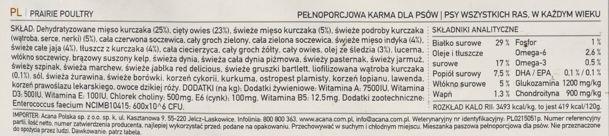 Acana Prairie Poultry kanalihaga, 11,4 kg hind ja info | Kuivtoit koertele | kaup24.ee