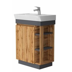Vannitoakapp koos valamuga Euroliux, pruun/valge цена и информация | Шкафчики для ванной | kaup24.ee