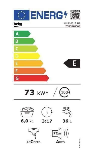 Beko WUE6512DBA цена и информация | Pesumasinad | kaup24.ee