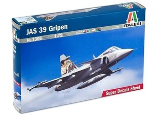 Сборная пластиковая модель. Italeri - Saab JAS 39 Gripen, 1/72, 1306 цена и информация | Склеиваемые модели | kaup24.ee