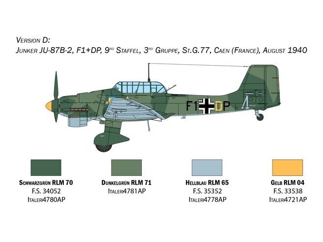 Konstruktor Italeri Junkers Ju87B Stuka 2807 цена и информация | Liimitavad mudelid | kaup24.ee