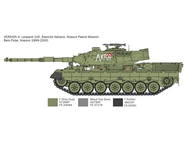 Italeri - Leopard 1A5, 1/35, 6481 hind ja info | Liimitavad mudelid | kaup24.ee