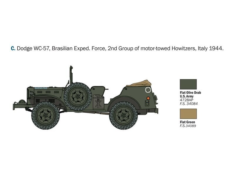 Italeri - Dodge WC-56/57, 1/35, 228 hind ja info | Liimitavad mudelid | kaup24.ee