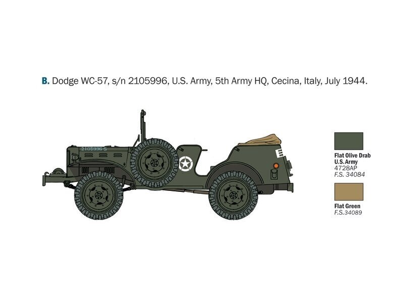 Italeri - Dodge WC-56/57, 1/35, 228 hind ja info | Liimitavad mudelid | kaup24.ee