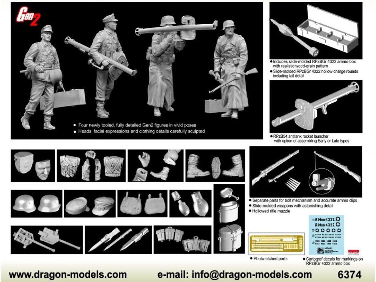 Kokkupandav mudel Dragon German Antitank Team Panzerschreck Gen2, 1/35, 6374 hind ja info | Klotsid ja konstruktorid | kaup24.ee